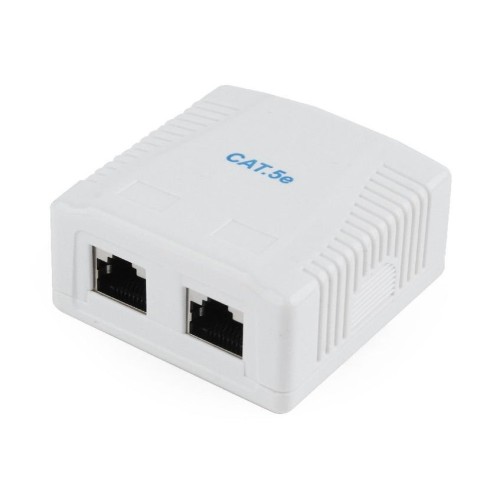 Gembird ncac-2f5e-01 cat5e ftp 2-port surface mount box