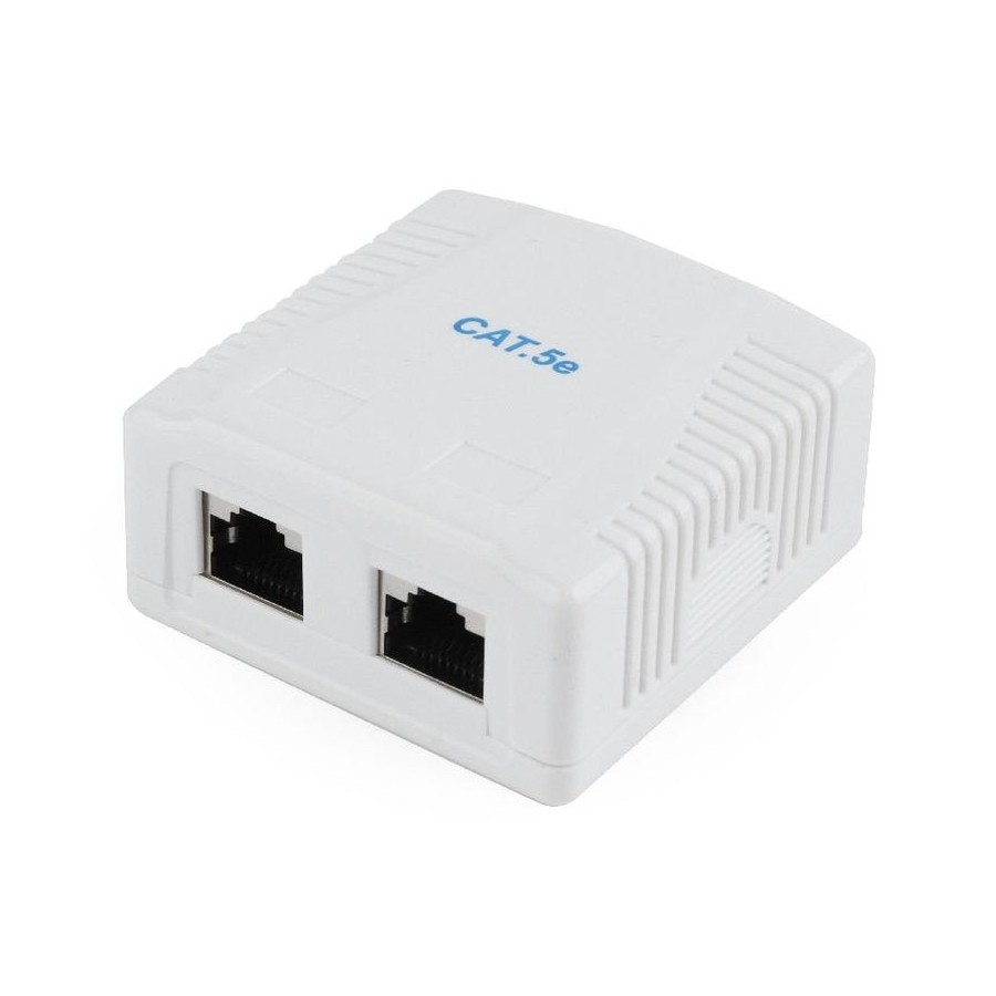 Gembird ncac-2f5e-01 cat5e ftp 2-port surface mount box
