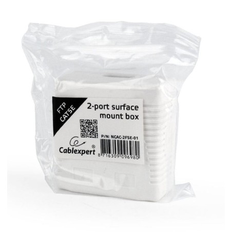 Gembird ncac-2f5e-01 cat5e ftp 2-port surface mount box