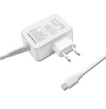 Cargador qoltec 51039 65w 5 20.3v 2 3.25a usb tipo c pd white