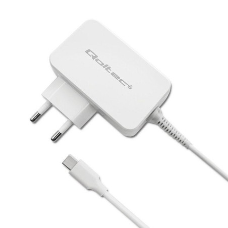 Cargador qoltec 51039 65w 5 20.3v 2 3.25a usb tipo c pd white