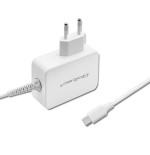 Cargador qoltec 51039 65w 5 20.3v 2 3.25a usb tipo c pd white