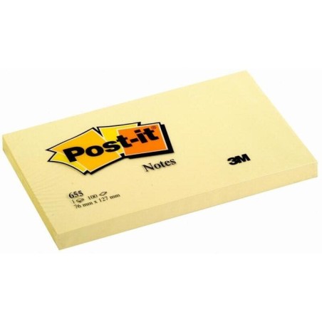 Post-it bloc de 100 notas adhesivas removibles canary yellow 76x127mm - papel con certificacion pefc - 7100090881 -