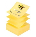 Post-it bloc de 100 z-notas adhesivas removibles zig-zag canary yellow 76x76mm - papel con certificacion pefc -