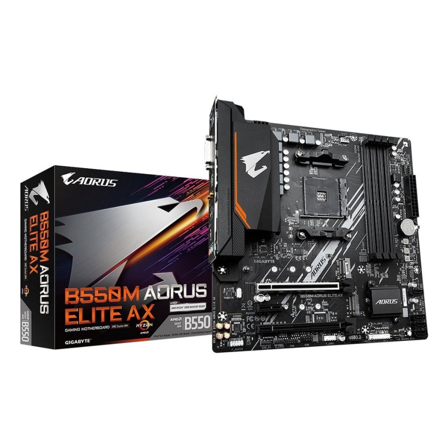 Placa gigabyte b550m aorus elite ax base amd b550 zócalo am4 micro atx