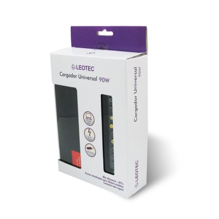 Cargador de portátil leotec home 90w automático 12 conectores voltaje 15-20v