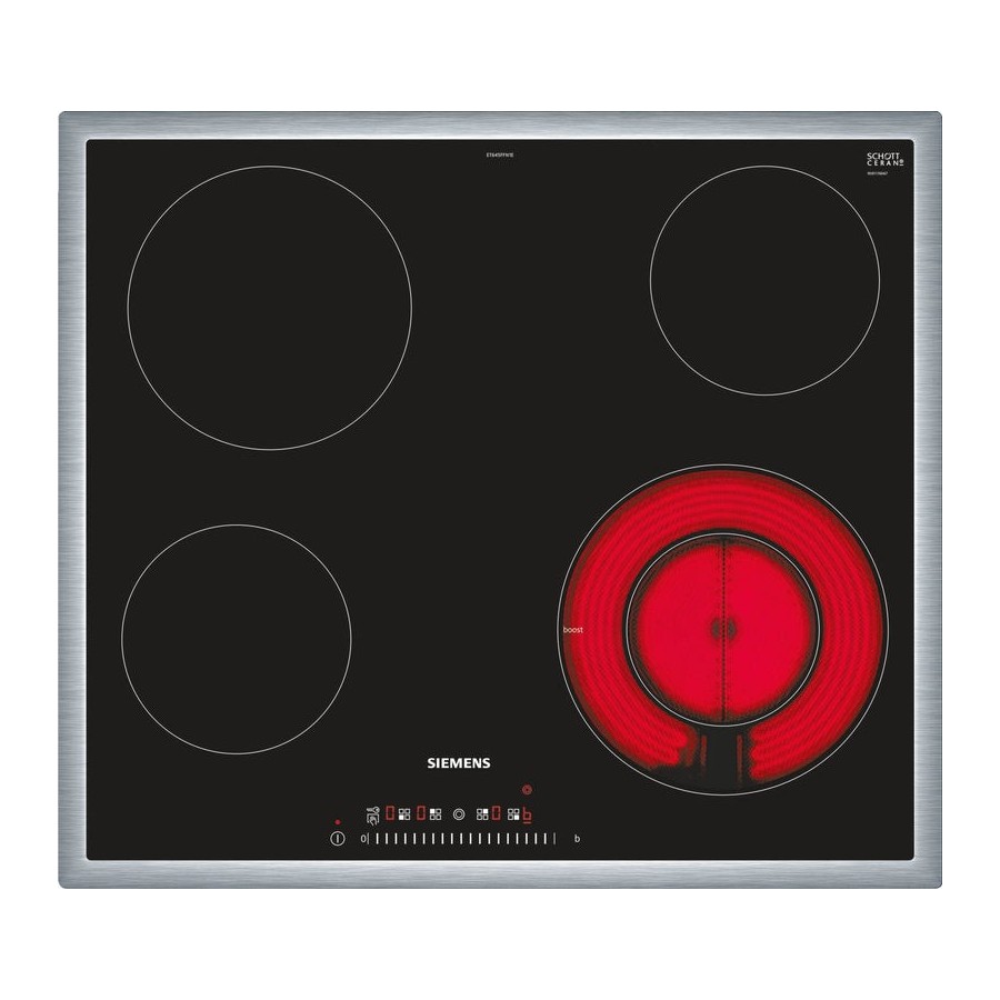 Siemens iq300 et645ffn1e hobs negro integrado 60 cm cerámico 4 zona(s)