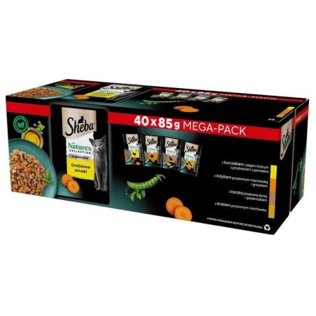 Comida húmeda para gatos  sheba nature's collection poultry flavors in jelly  40 x 85g
