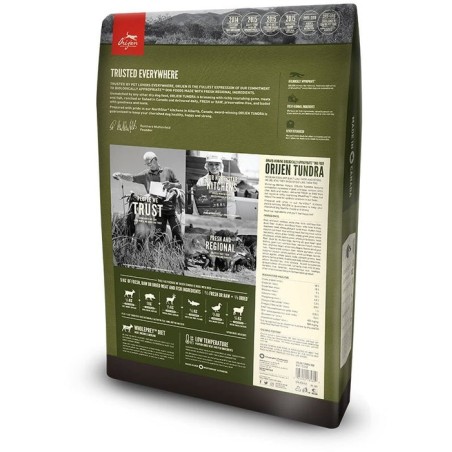 Comida seca para perros orijen tundra 6 kg adulto cabra, jabalí, pato