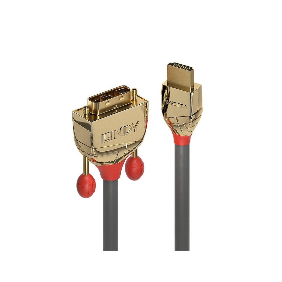 Lindy gold line adaptador cable - hdmi / dvi - 1 m