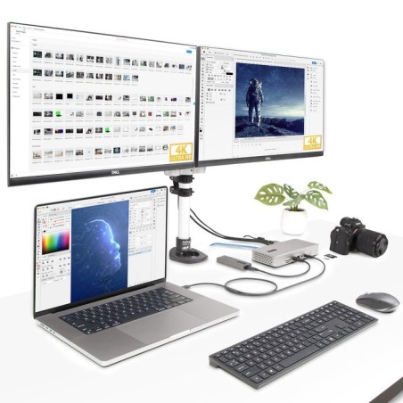 Startech.com thunderbolt 4 multi-display docking station, quad/triple/dual monitor dock, 2x hdmi/2x displayport, 7x usb