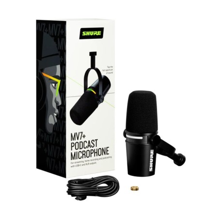 Micrófono  shure mv7+ podcast  black