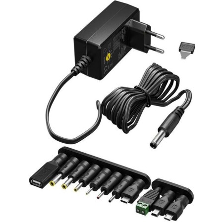 Alimentador universal 3-12v 27w 2.25a 7 conectores dc  y 3 usb goobay