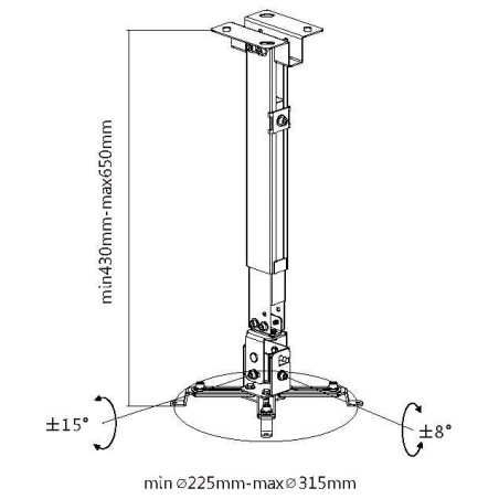 Equip soporte de proyector inclinable para techo o pared 430-650mm hasta 20kgs blanco