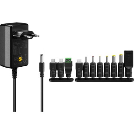Alimentador universal 3-12v 27w 2.25a 7 conectores dc  y 3 usb goobay
