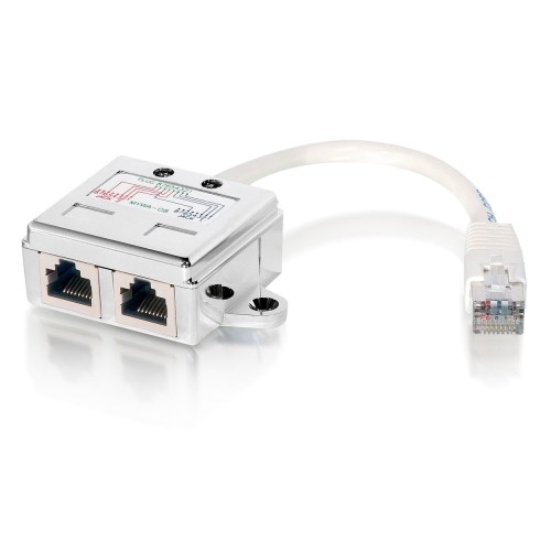 Equip adaptador rj45 cat5e 1 macho a 2 hembras metalico