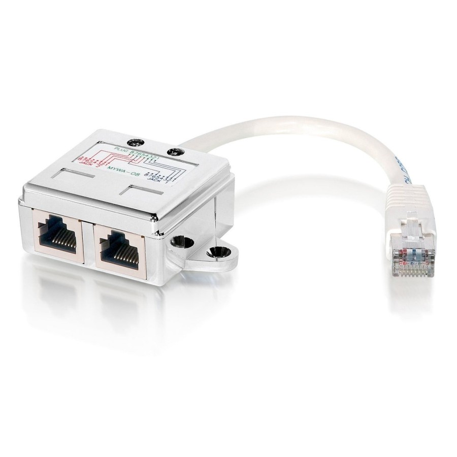 Equip adaptador rj45 cat5e 1 macho a 2 hembras metalico