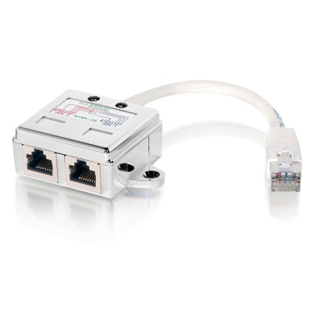 Equip adaptador rj45 cat5e 1 macho a 2 hembras metalico