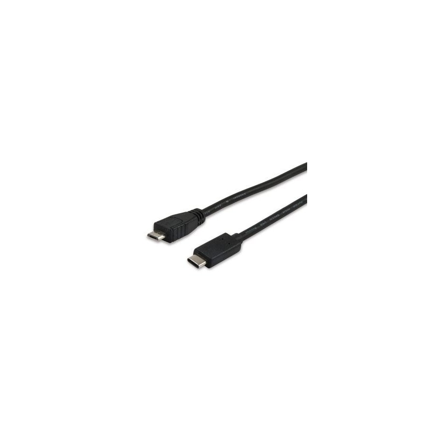 Equip cable usb tipo-c a usb tipo b micro b  1m  para carga (3a) o datos (480mb/s) 12888407