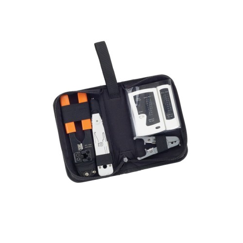 Equip kit herramientas para redes, tester, crimpadora rj45, pelacables, crimpadora impacto