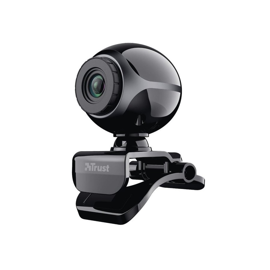 Trust webcam con microfono exis  usb2.0 con pinza ajustable negra / plata