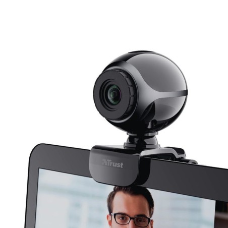 Trust webcam con microfono exis  usb2.0 con pinza ajustable negra / plata