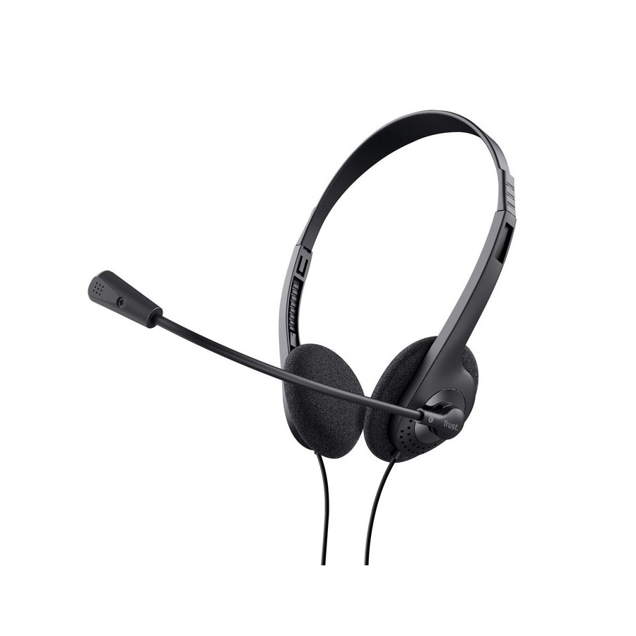 Auriculares trust primo chat con micrófono jack 3.5 negros