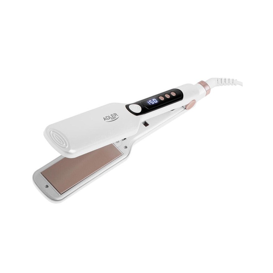 Plancha de pelo adler ad 2325 - ancha (con control de temperatura), blanca