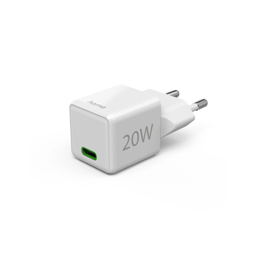 Hama cargador red eléctrica blanco usb-c 20w carga rápida