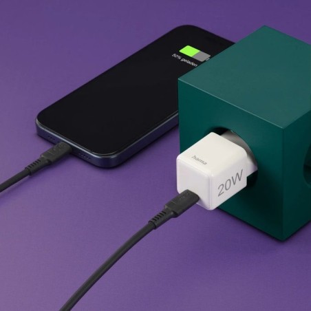 Hama cargador red eléctrica blanco usb-c 20w carga rápida