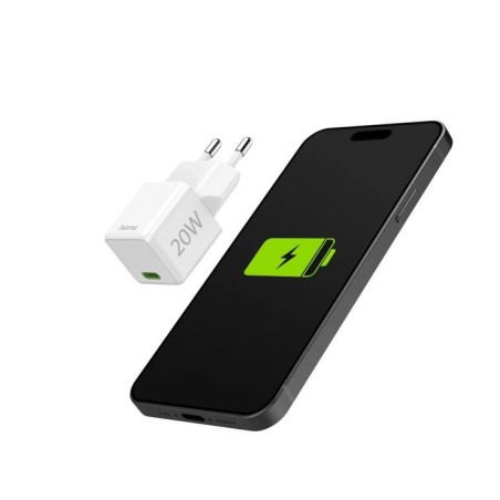 Hama cargador red eléctrica blanco usb-c 20w carga rápida