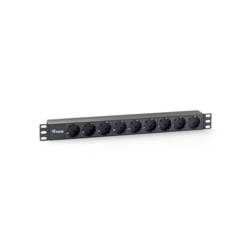 Equip regleta alimentacion rack 19 9 tomas tomas din49440 1u - 16a - 3500w max.cable 1.8m negro