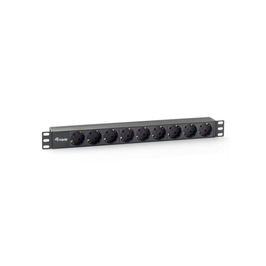 Equip regleta alimentacion rack 19 9 tomas tomas din49440 1u - 16a - 3500w max.cable 1.8m negro