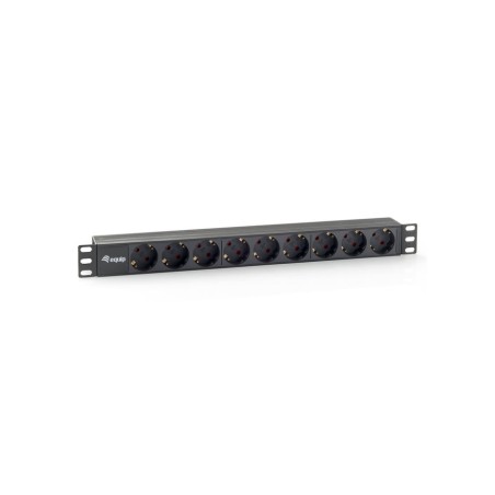 Equip regleta alimentacion rack 19 9 tomas tomas din49440 1u - 16a - 3500w max.cable 1.8m negro