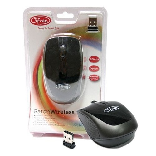 Raton 3free optico inalambrico usb negro 3f-mcw401