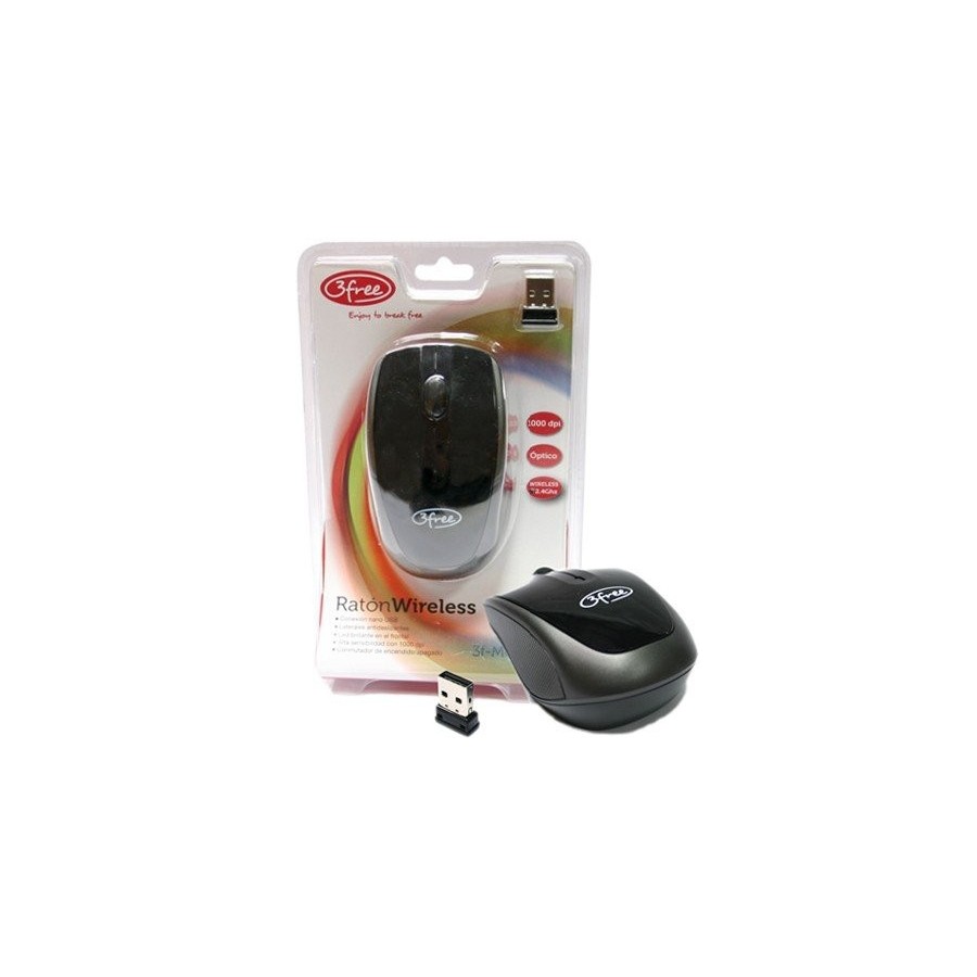 Raton 3free optico inalambrico usb negro 3f-mcw401