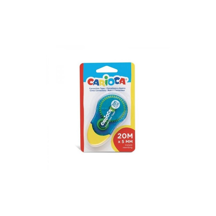 Carioca corrector de cinta 20mx5mm - ideal para cualquier tipo de papel - blanco