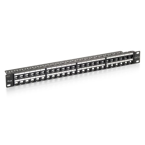 Equip patch panel vacio utp cat.6 48 puertos keystone slim 1u