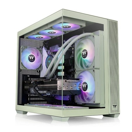Caja pc thermaltake view 380 tg argb verde claro, vidrio templado x 2 ca-1z2-00mewn-00