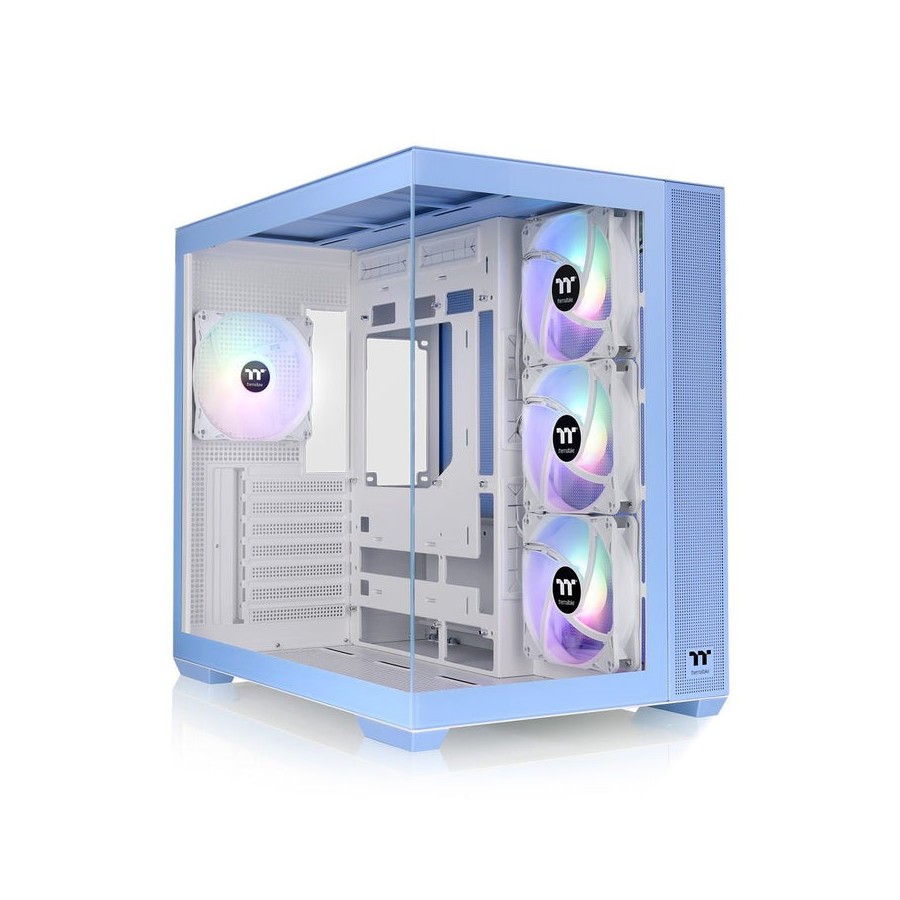 Caja pc thermaltake view 380 tg argb,  azul claro, vidrio templado x 2 ca-1z2-00mfwn-00