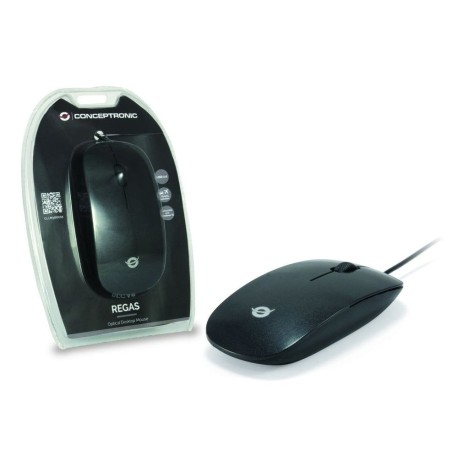 Conceptronic raton optico u800 dpi usb 2.0 3 botones rueda diseño plano gris