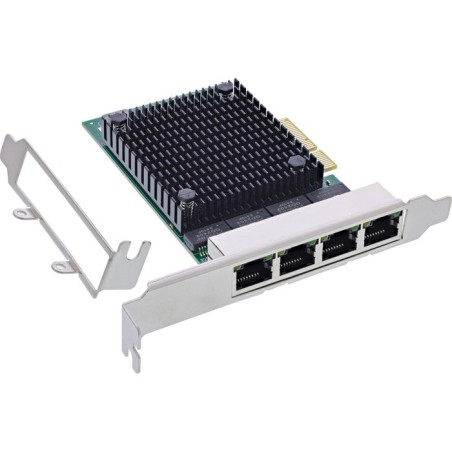 Inline® quad gigabit network card, 4x rj45 2.5gb/s, pcie x4, incl. lp bracket
