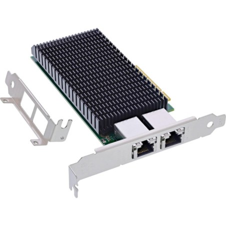 Inline® dual 10-gigabit network card, 2x rj45 10gb/s, pcie x8, incl. lp bracket