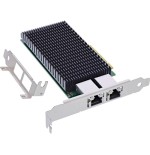 Inline® dual 10-gigabit network card, 2x rj45 10gb/s, pcie x8, incl. lp bracket
