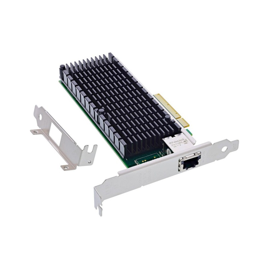 Inline® 10-gigabit network card, 1x rj45 10gb/s, pcie x8, incl. lp bracket