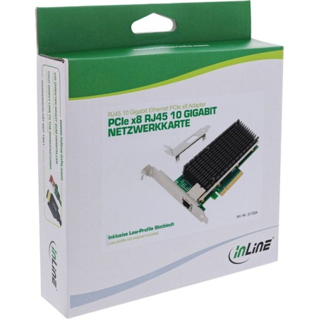 Inline® 10-gigabit network card, 1x rj45 10gb/s, pcie x8, incl. lp bracket