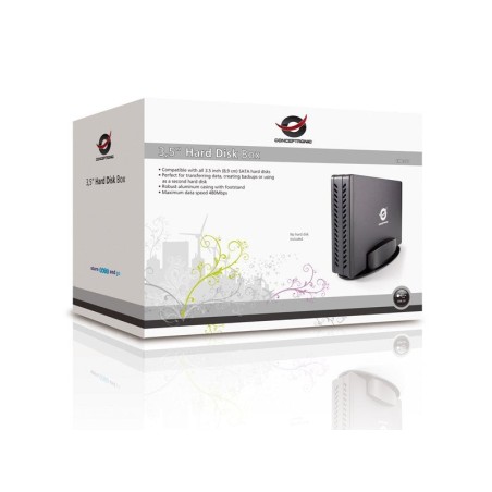 Conceptronic caja externa 3.5" , sata, aluminio, usb2.0,  max transf 480mbps
