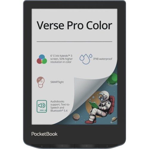 Libro electronico ebook pocketbook verse pro color ereader 6" 16 gb stormy sea