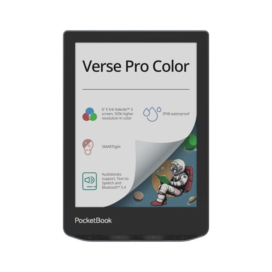 Libro electronico ebook pocketbook verse pro color ereader 6" 16 gb stormy sea