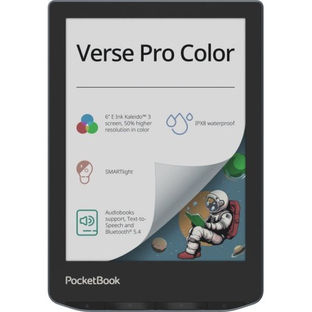 Libro electronico ebook pocketbook verse pro color ereader 6" 16 gb stormy sea